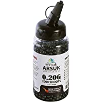 ARSUK Balines de Airsoft- Munición Bolas de Paintball 6mm- 0.20g de Alto Grado Precision de plástico Cantidades- 2000
